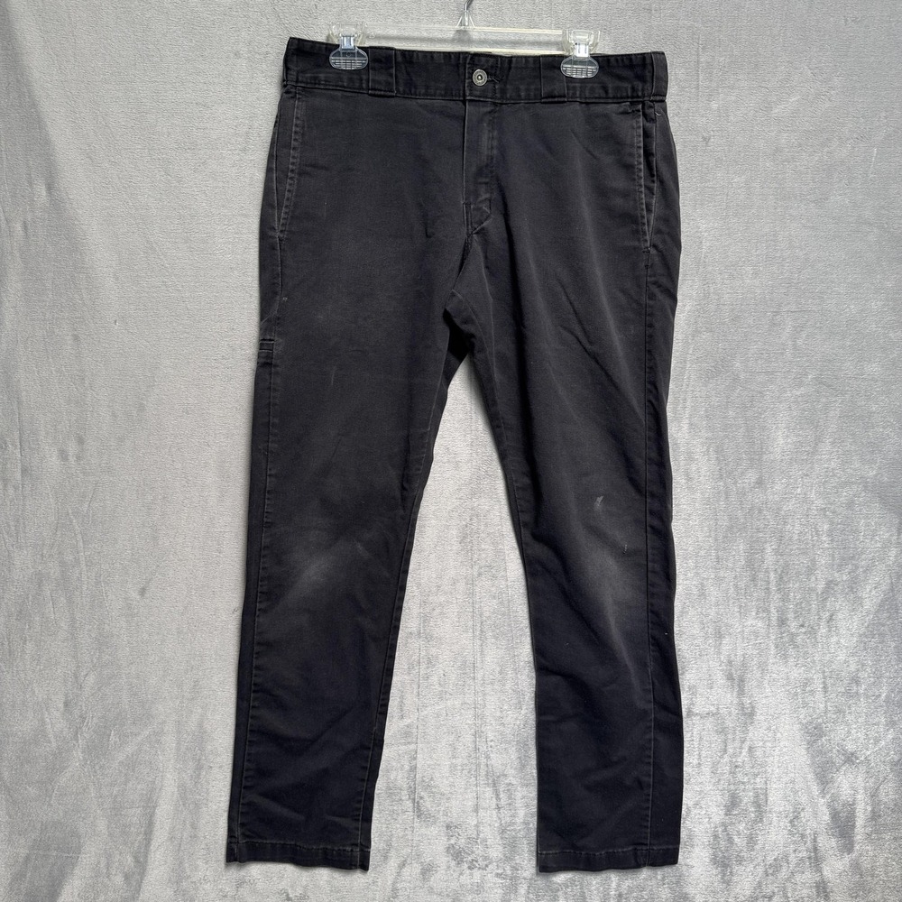 Dickies‎ Pants Mens 34x30 Black Skinny Straight Chino Stretch Workwear Casual